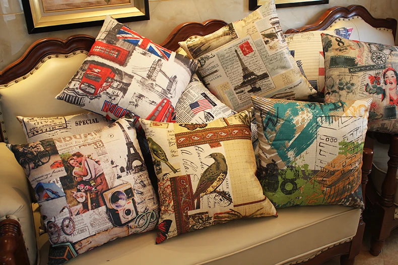 Подушка для дивана льняная с внутренней подушкой подушка автомобильного сиденья