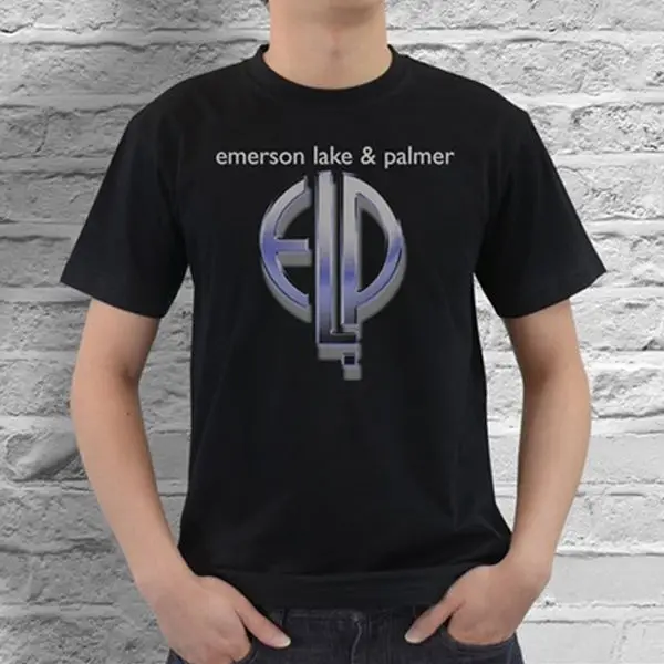 Тренд Emerson Lake &amp Palmer ELP серая черная футболка хлопок S M L XL XXL XXXL Размер Повседневная