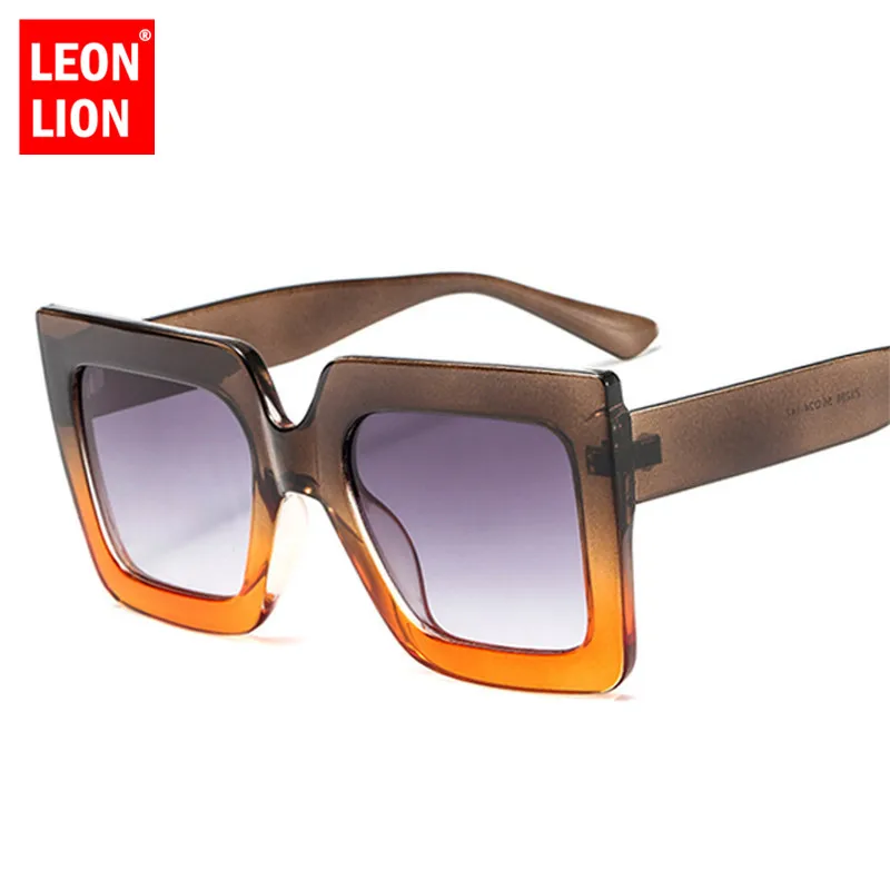 Солнцезащитные очки женские LeonLion квадратные с большой оправой классические для