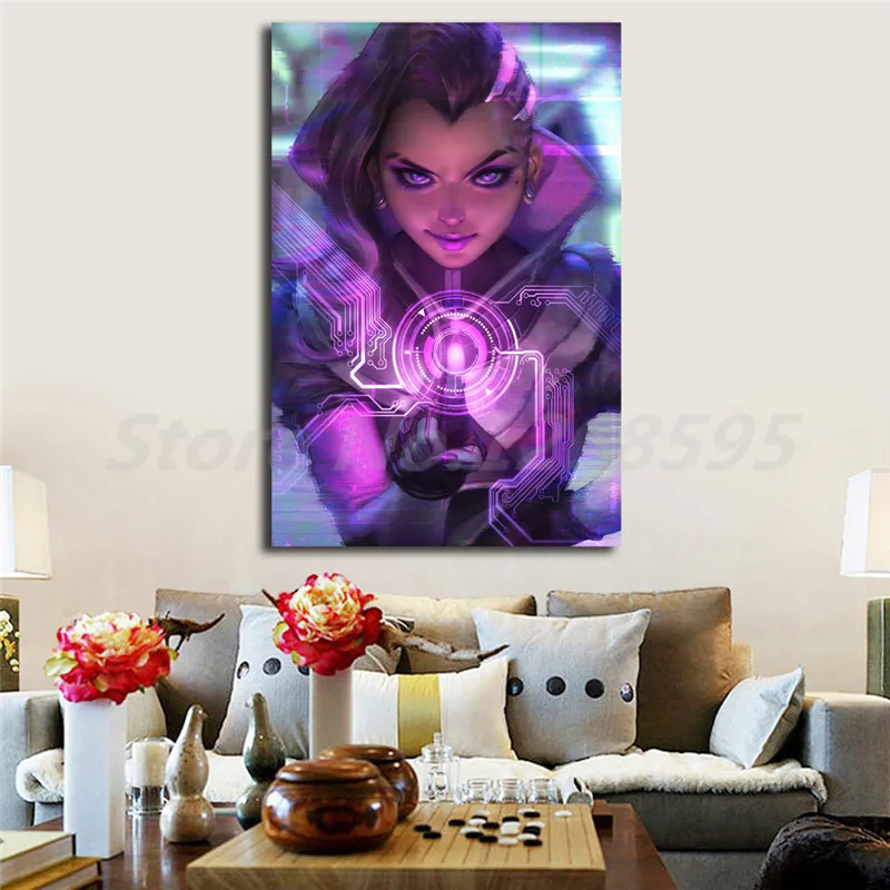 Sombra Overwatchs HD обои настенные художественные холст плакат и печать холст живопись декоративная картина для гостиной домашний декор