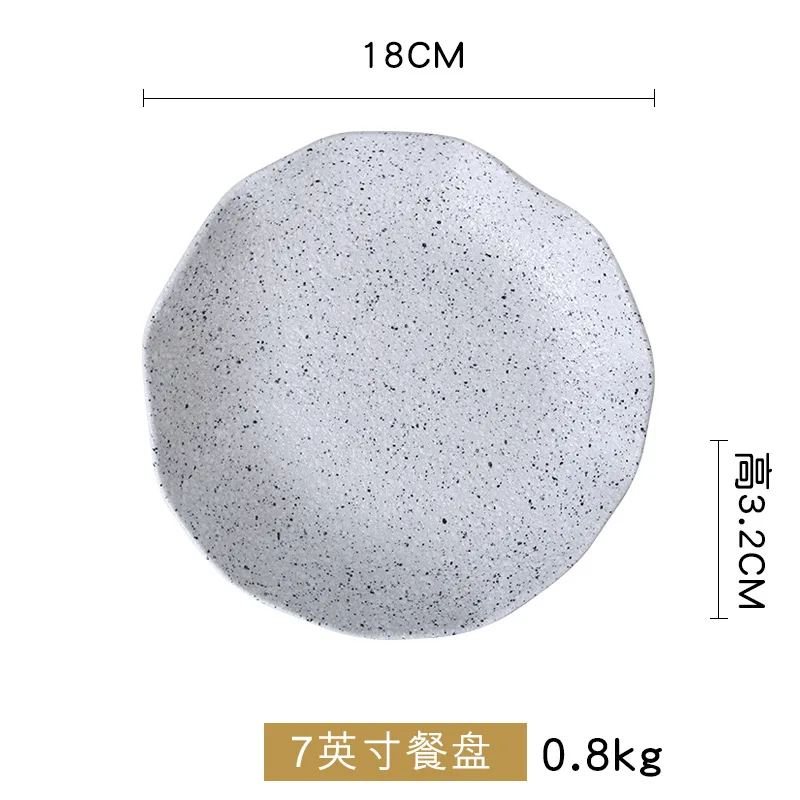 7 inch deep plate Каменная посуда обеденные тарелки и миски набор керамики рисовый суп салат Ramen лапша миска Рыбная тарелка керамическая посуда - Цвет: 7 inch deep plate