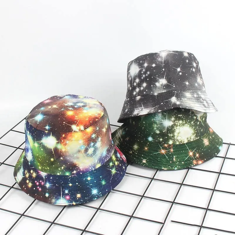 

LDSLYJR 2019 Cotton Starry sky print Bucket Hat Fisherman Hat outdoor travel hat Foldable Sun Cap Hats for Men and Women 553