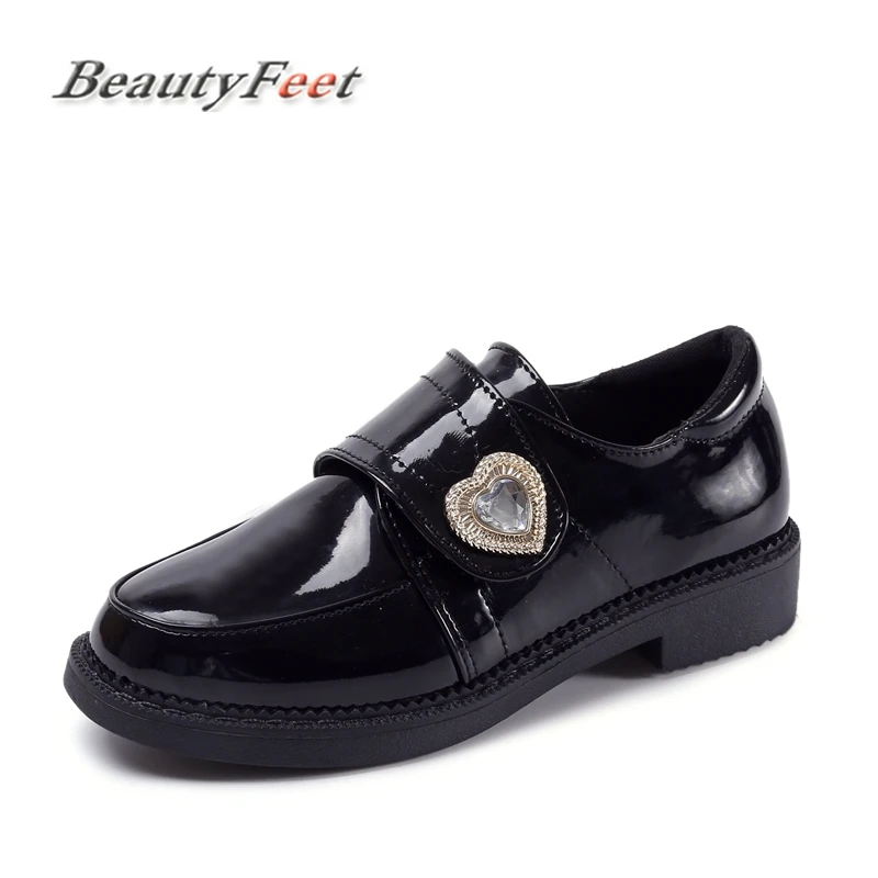 BeautyFeet 2018 Новинка весны Лакированная кожа женская обувь однотонные черные