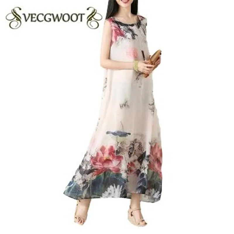 Летнее длинное женское платье большого размера в национальном стиле 2020 новое