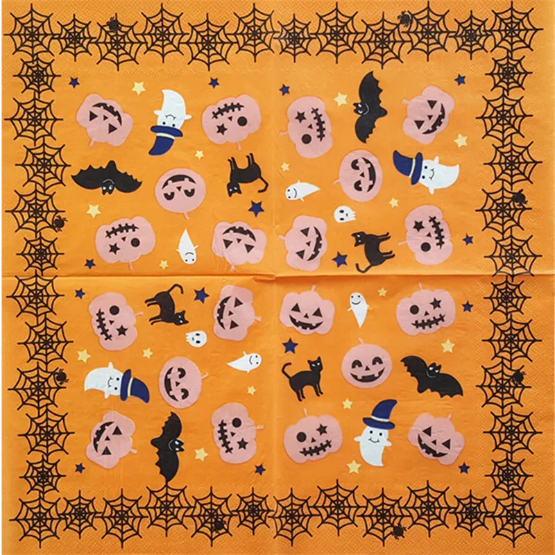 Салфетка из бумаги милая мультяшная Хэллоуин скелет тыква призраки летучие мыши