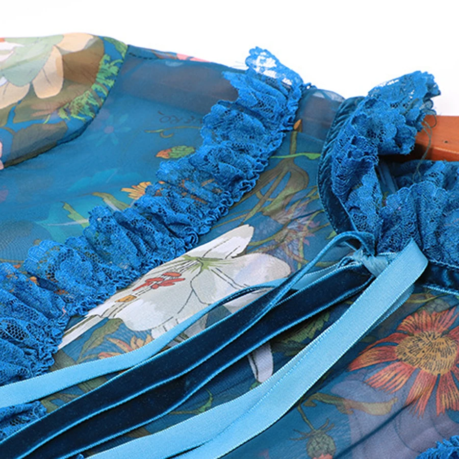 Оптовая продажа летнее платье в богемном стиле новое модное подиумное синее