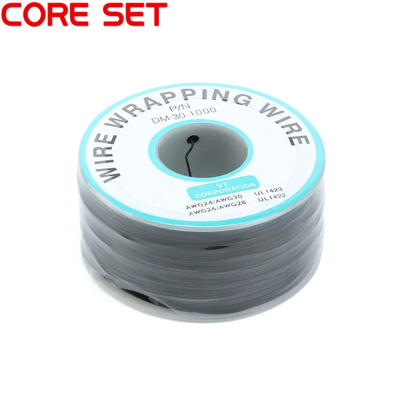 Black 250 м/лот 30 AWG оберточный провод 10 цветов одножильный медный кабель Ok провод электрический провод для ноутбука Материнская плата PCB припой - Цвет: Black