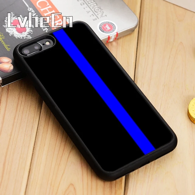 LvheCn Тонкий чехол для телефона с синей линией iPhone 5 6s 7 8 plus 11 12 Pro X XR XS max Samsung S7 edge S9 S10