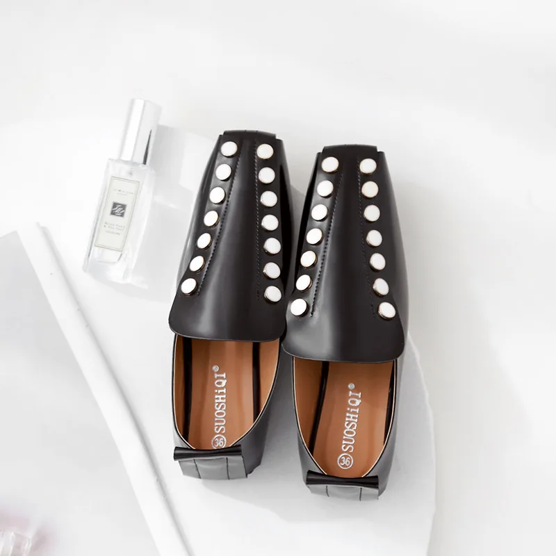 Обувь с заклепками женская весенняя обувь на плоской подошве zapatos de mujer модная
