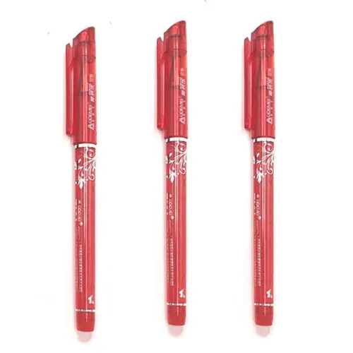 3pcs red 3/6 шт./компл. стираемая ручка с заправляемым стержнем 0,5 мм синего цвета со стирающимися чернилами стержень моющиеся ручка шариковая ручка для школы и офиса письменные принадлежности Канцтовары - Цвет: 3pcs red
