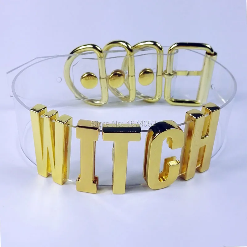 Чокер ручной работы с золотыми буквами в стиле панк и готика ожерелье из