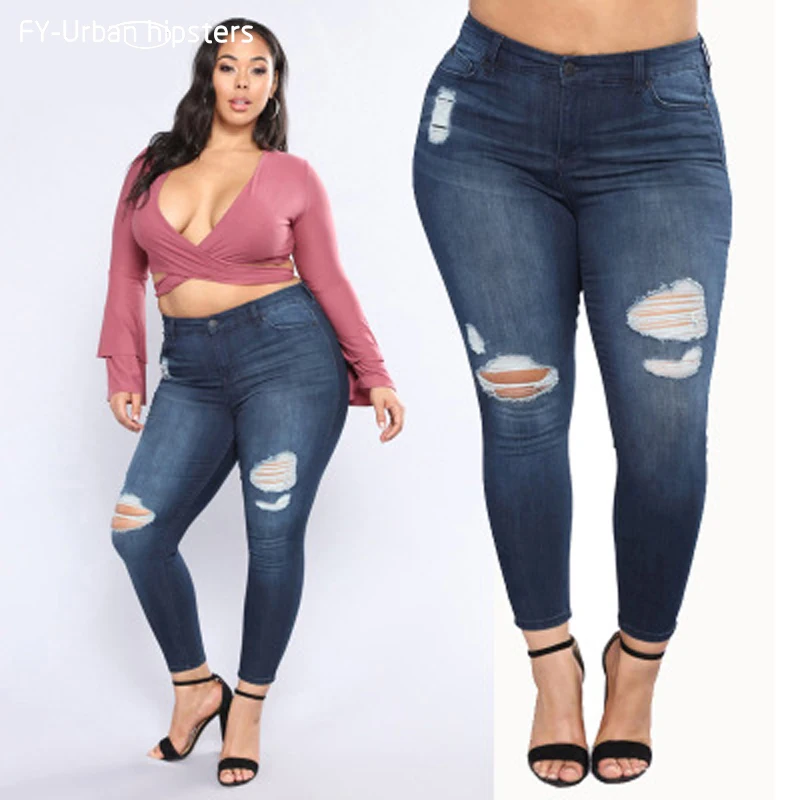 Узкие брюки-карандаш с высокой талией синие летние рваные джинсы женские брюки