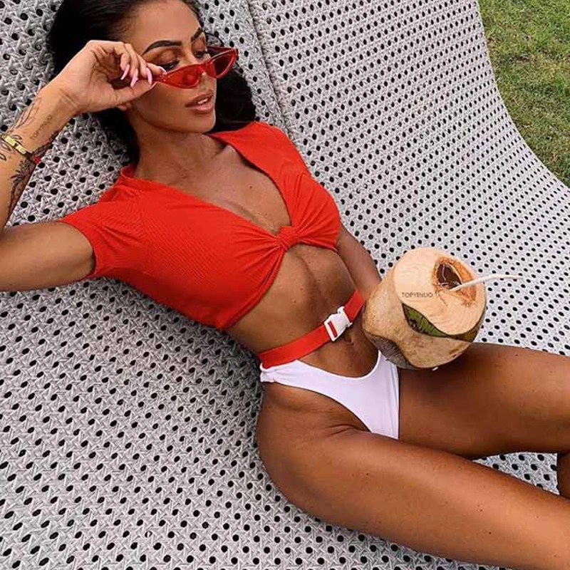 Бикини пуш ап 2019 Mujer с высоким поясом дизайн сексуальный бикини набор короткий