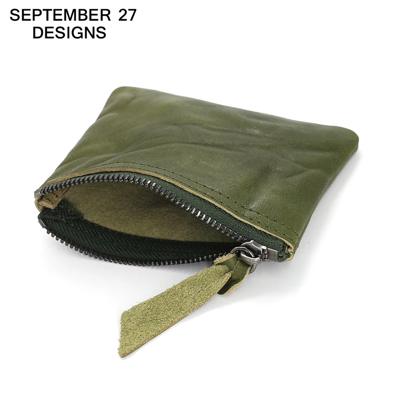 New Style Simple Mini Zipper Coin Purses Women Genuine Leather High Quality Casual Small Credit Card Wallet Lady Retro Money Bag