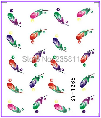

1X Nail Art Water Transfers Stickers Nail Decals Stickers Water Decal Peacock Feather Plumage SY1265