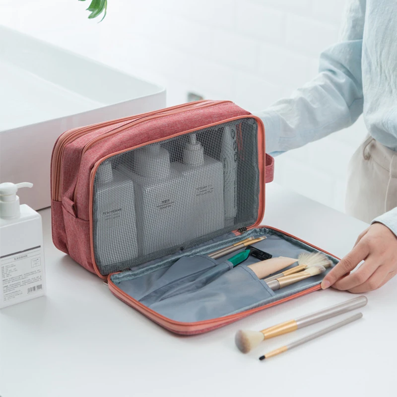 HMUNII женская косметичка двойной водонепроницаемый дорожный Органайзер для