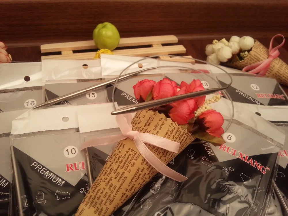 Free Shipping New 2016 Stainless Steel Circular Knitting Needles set Size 6-16 11PCS/Set 43.65.80.100.120CM |