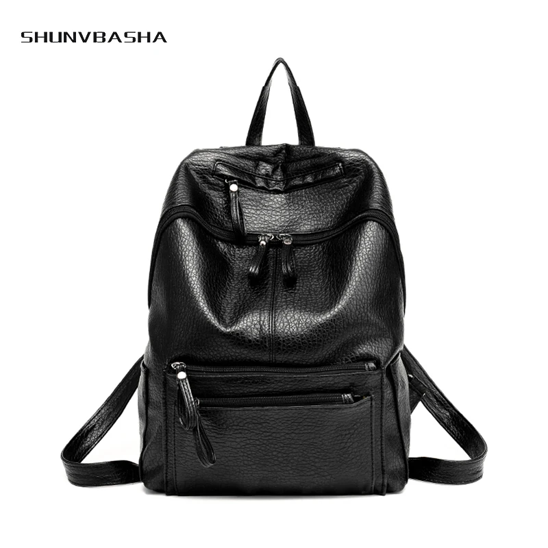 Студенты Сплошной Цвет Рюкзаки Моды Softback Большой Емкости Опрятный Стиль