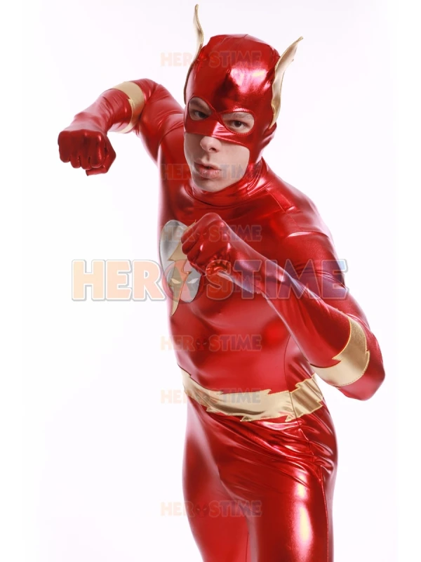 Блестящий костюм супергероя металлический для Хэллоуина Детский косплея самый