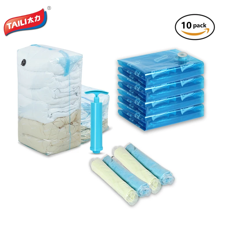 10 шт вакуумных пакетов с насосом Вакуумный пакет для хранения одежды Одеяло
