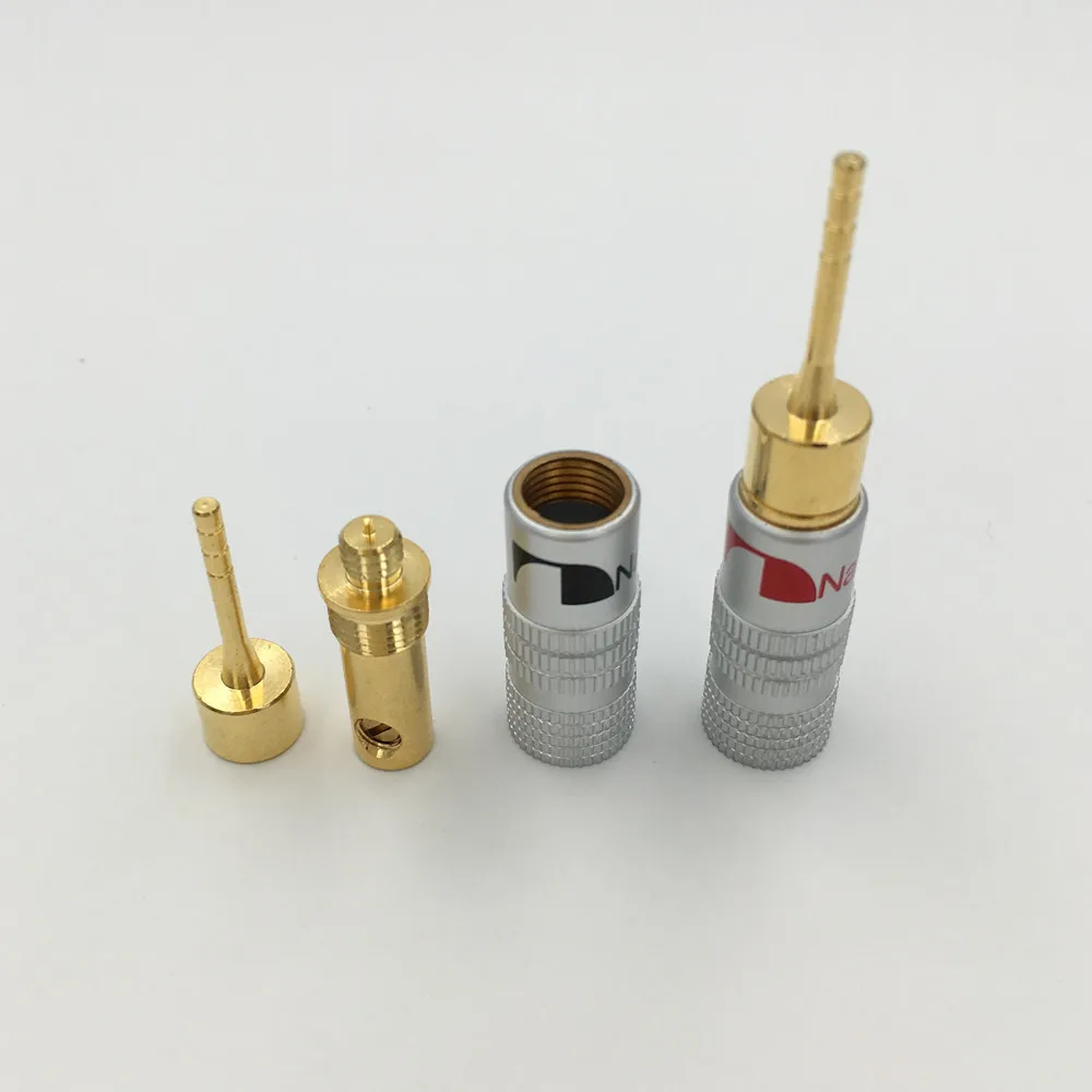 4 шт. Высокое качество Новинка 24 каратный Золотой динамик Nakamichi Pin 2 мм банановые