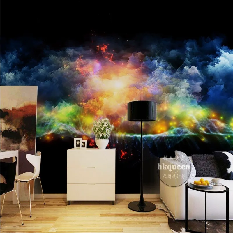 Бесплатная Доставка Фэнтези пейзаж КТВ фоне стены живопись спальня лобби обои 3D