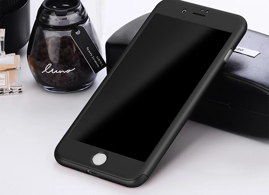 500PCS 360 Degree Full Body Phone Case for iphone 5 5S 6 6S 7Plus Hybrid Front Back Cover+Tempered Glass Film 8 X | Электроника