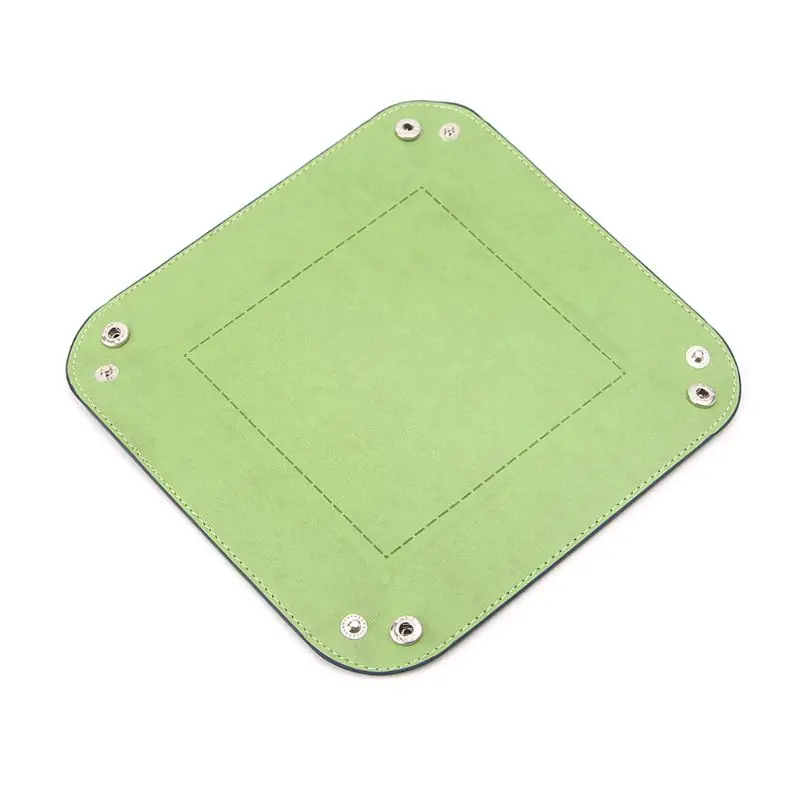 Foldable Desktop Storage Box PU Leather Quadrilateral Tray DND Dice Key Coin | Спорт и развлечения