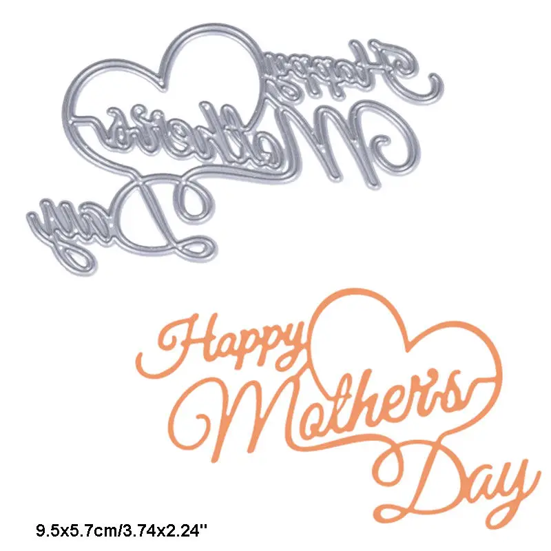 7-Mothers Day d Поделки Счастливый День матери вырезание штампы металлический трафарет скрапбук альбом бумага карты тиснение искусство мама отец письмо слово - Цвет: 7-Mothers Day d