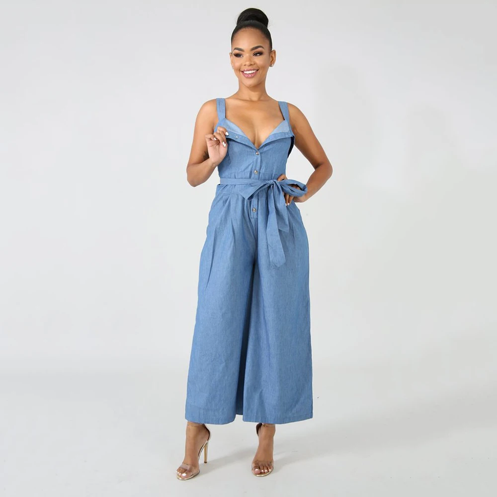 Женские сексуальные комбинезоны на бретельках повседневные широкие брюки