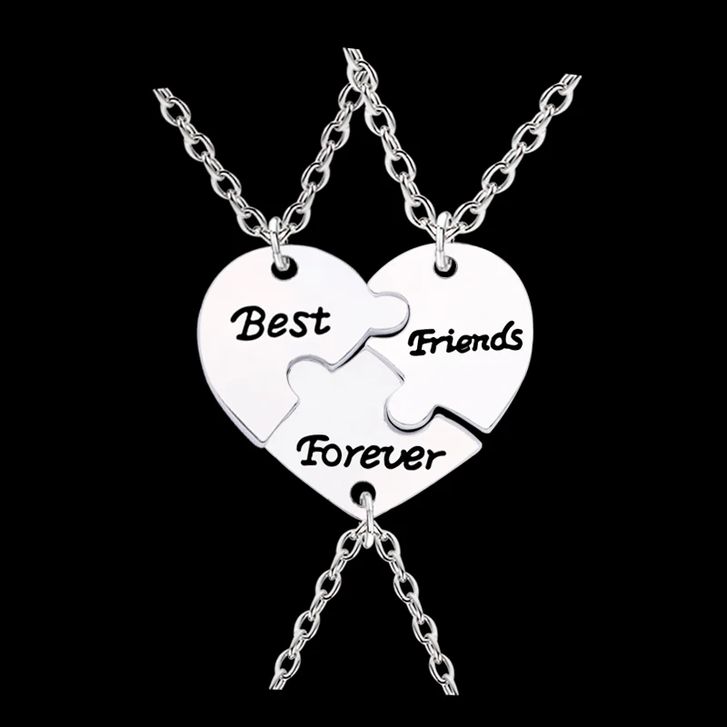 3 шт./компл. ожерелье с сердцем из персика надписью Best Friends Forever|Ожерелья подвеской|