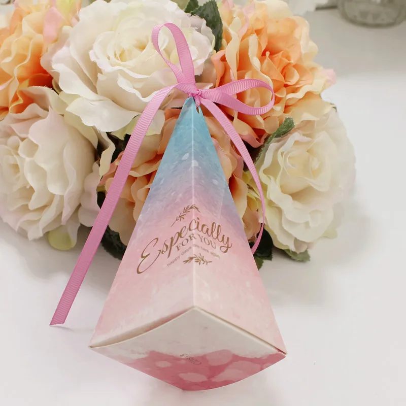 20/50pcs пирамидальная Стиль конфетная Подарочная коробка Цветок для свадебных