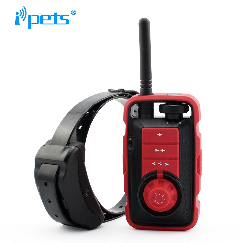 Ipets PET610 Новое поступление 800 м Пульт дистанционного управления Водонепроницаемый и перезаряжаемый вибрационный Электрический шок тренировочный ошейник для больших 3 собак
