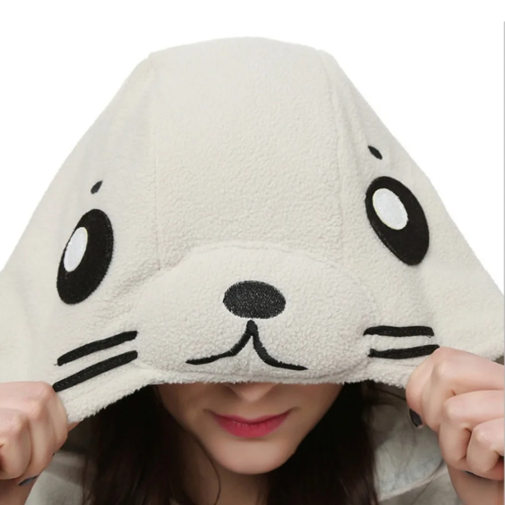 Флисовый комбинезон унисекс для взрослых с мультяшным принтом морской