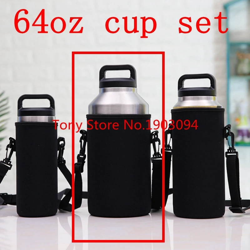 64oz cup set 50 шт./лот 30 унц. 20 унц. 10 унц. ручки Пластик держатель крышкой влагозащищенная, Магнитная крышка, 18 унц. 36 унц. 64 унц. чашка набор - Цвет: 64oz cup set