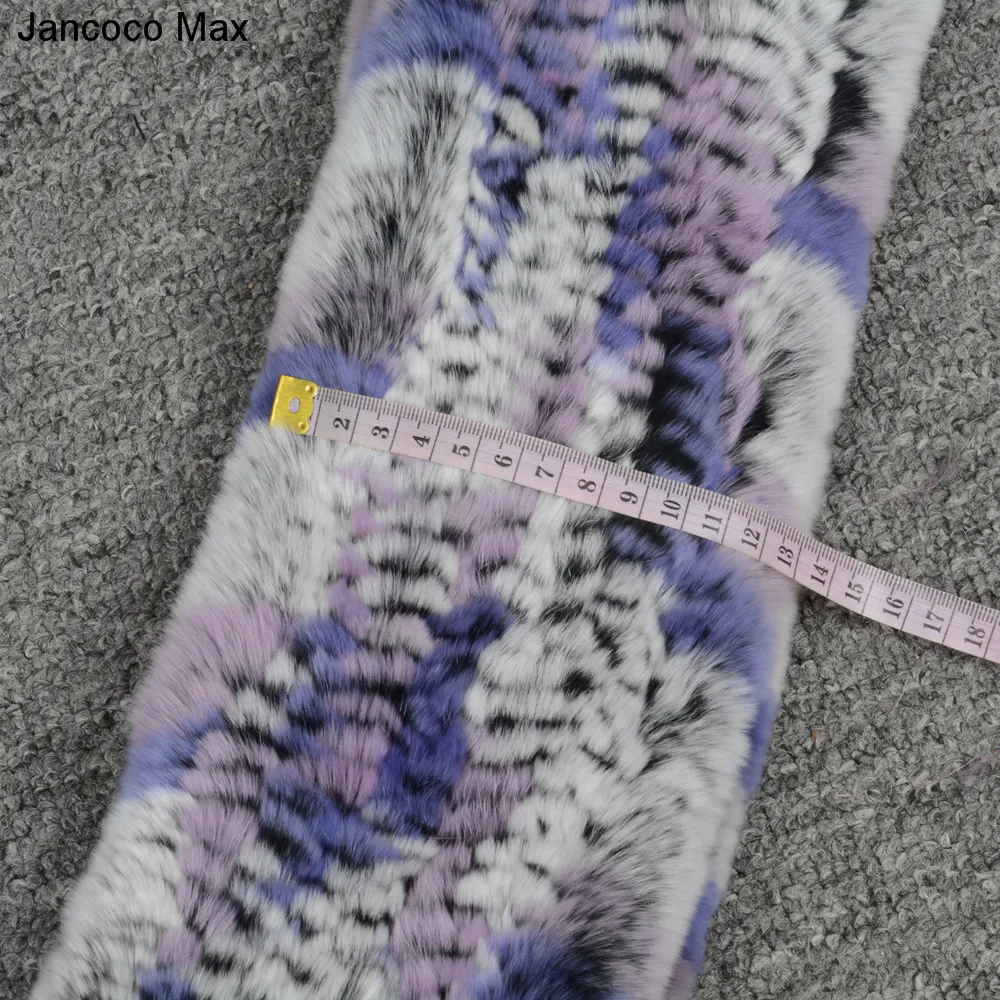 Jancoco Max Настоящий мех кролика длинные шарфы Высококачественная зимняя теплая шаль шейный платок S7097