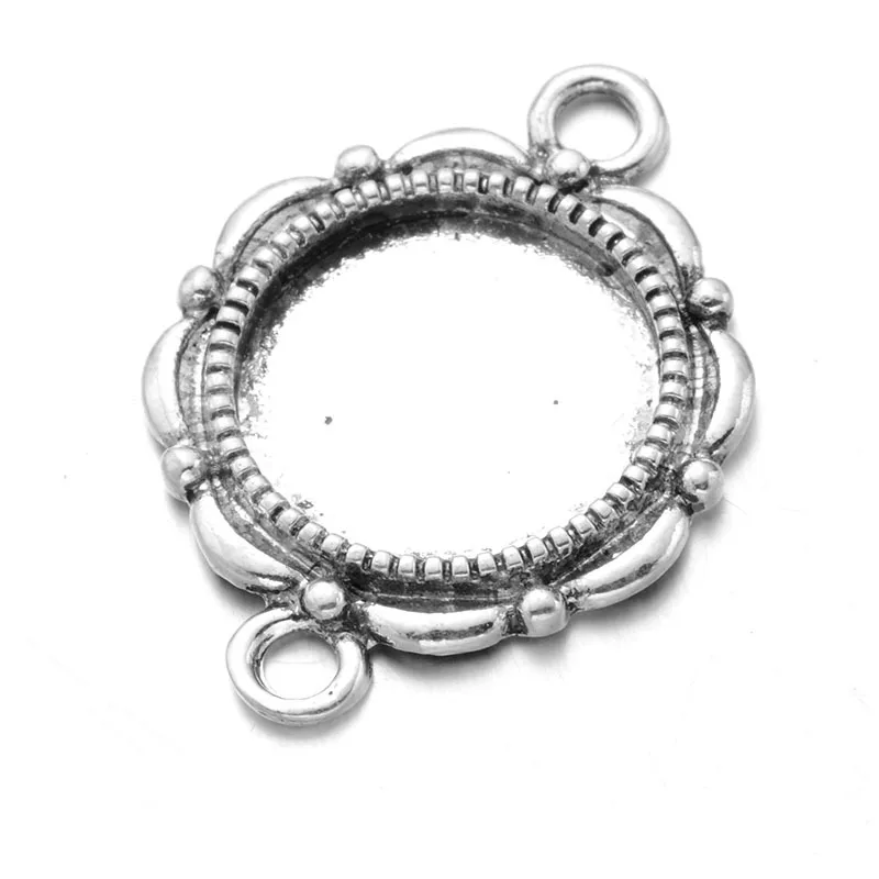 Пустые Настройки кабошонов с двойным отверстием 10 шт./лот 14 мм основа для подносы