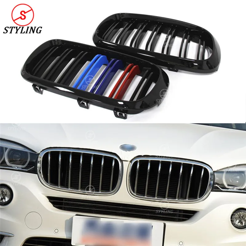 X6 F16 углеродная передняя решетка радиатора для BMW X5 F15 передний бампер блеск губ