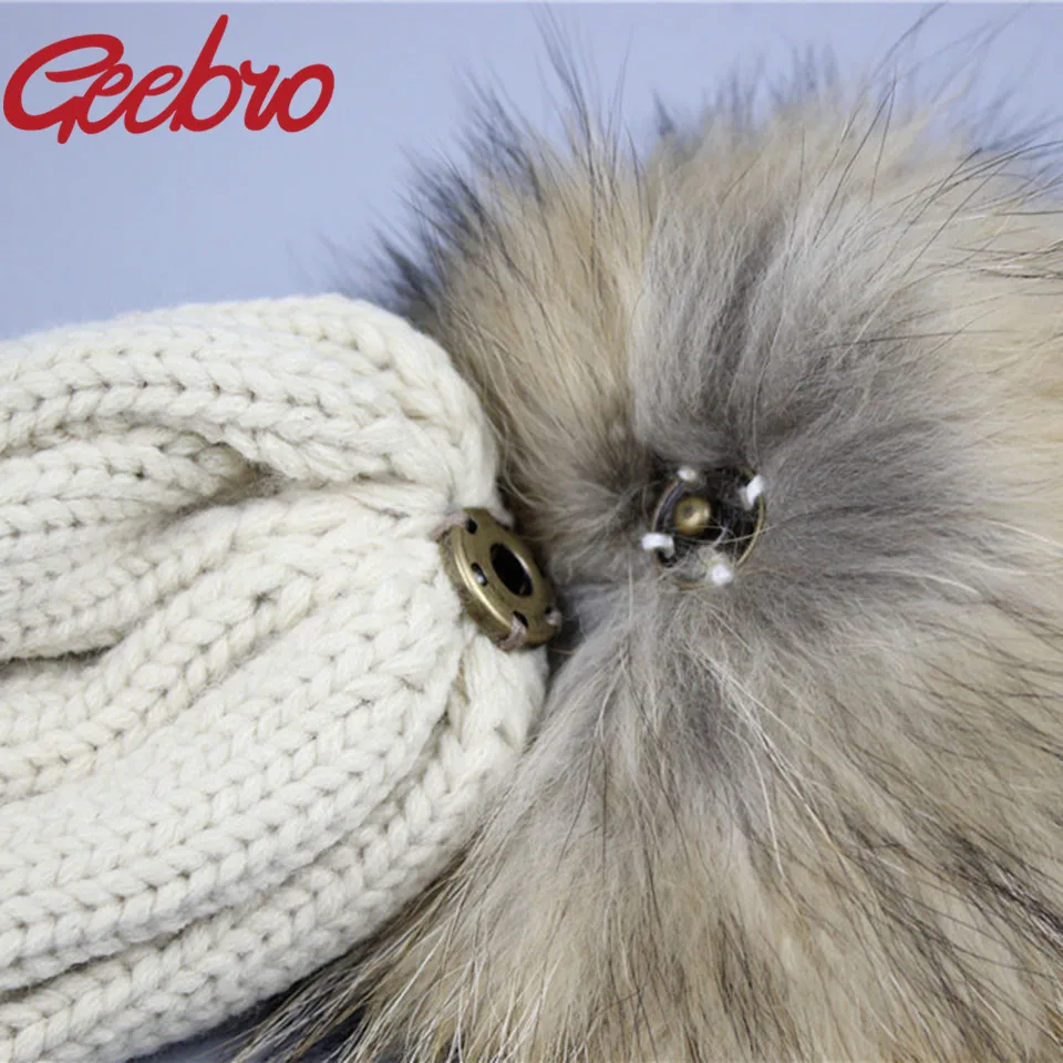 Geebro женская шапка с помпоном зимняя для девочки вязаные шапки брендовая новая