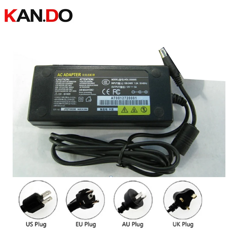 

US/EU/AU/UK Camera Power Box Adapter AC Transformer 12V 5A DC Adaptor 110-240V -12V Powering Supply 5.5x2.1mm Switch