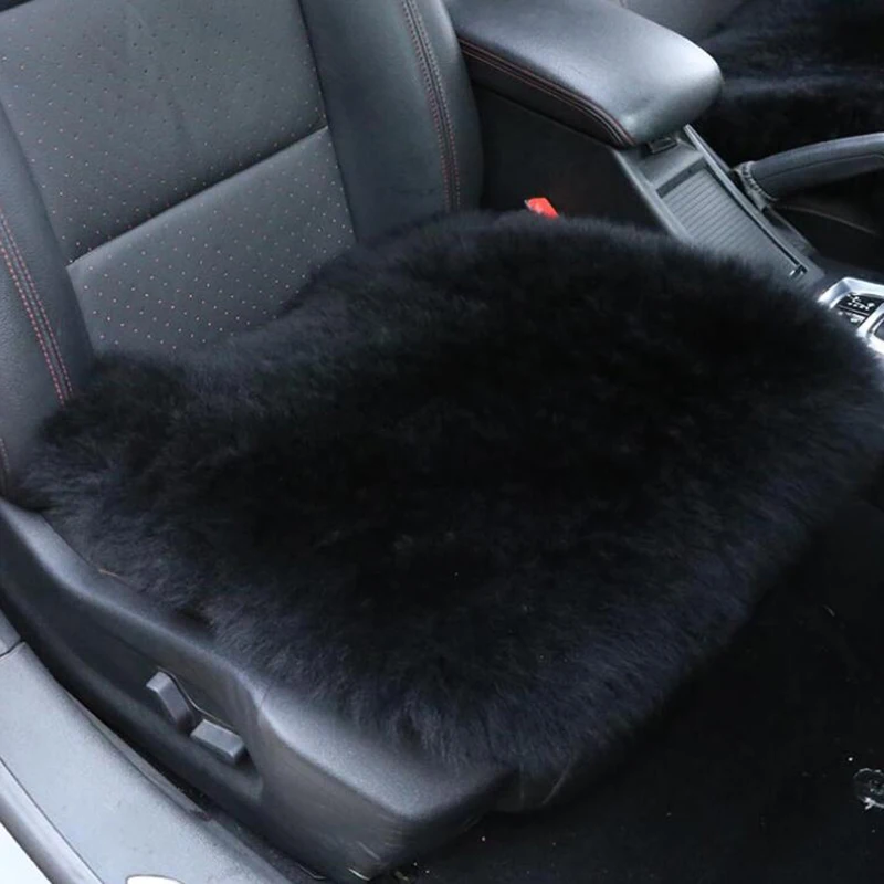 100% натуральная овчина автомобильный зимний чехол на сиденье мягкий теплый