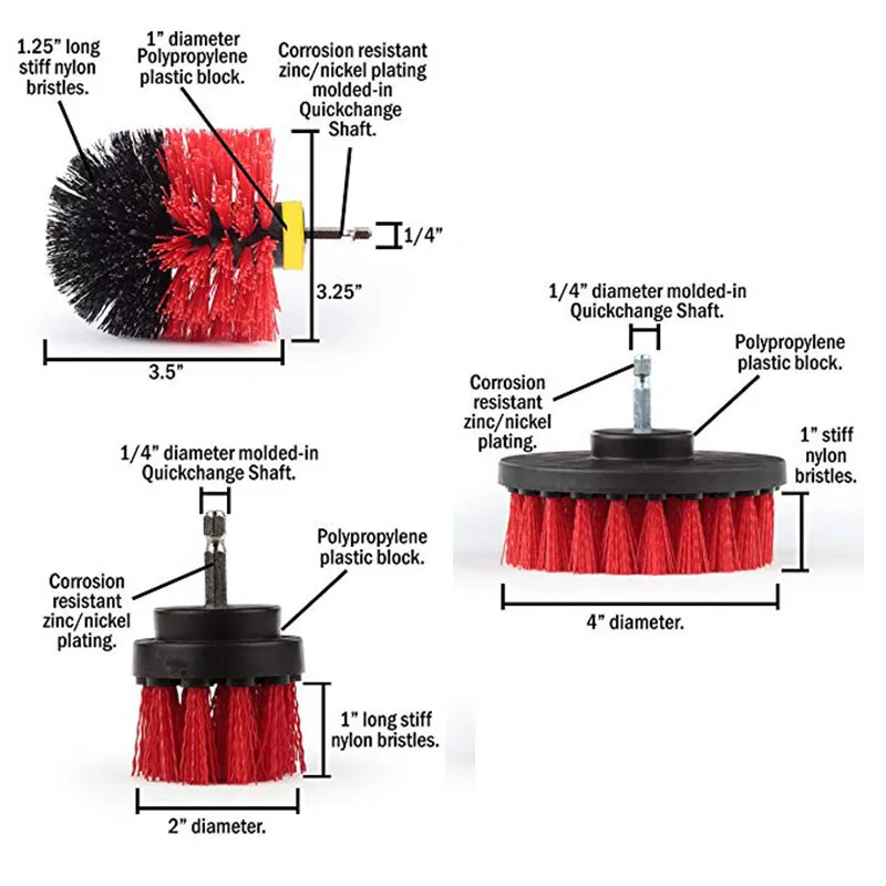 Red Щетка ONEUP power Scrubber для ванной комнаты, туалетных поверхностей, ванной, душевой плитки, затирки, Аккумуляторный скраб, набор для чистки дрели, щетка, инструмент - Цвет: Red