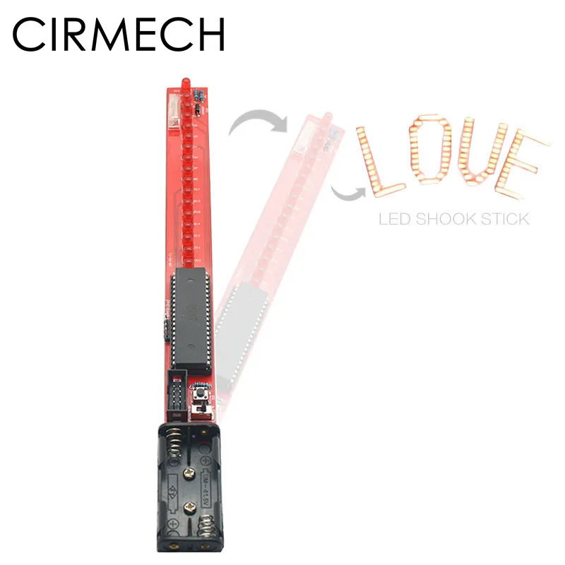 CIRMECH LED набор для рукопожатия flash the word stick микроконтроллер AT89S52 16 бит светодиодная