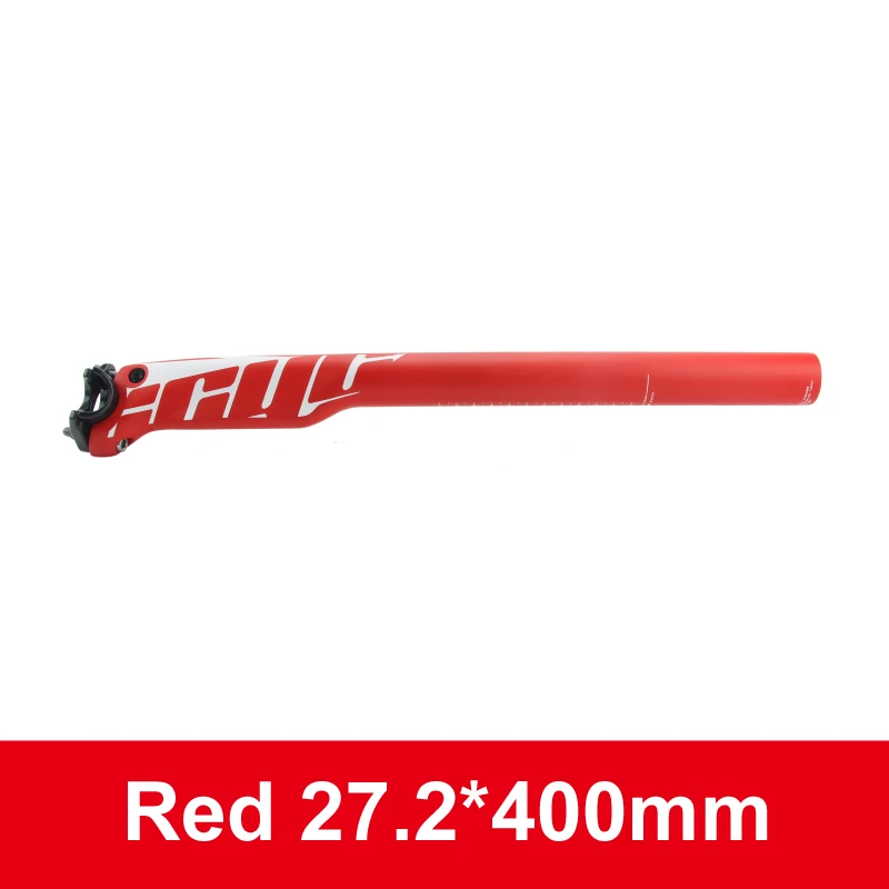 red X white 27.2x400 Горный велосипед карбоновый Подседельный штырь полный углеродного волокна велосипед подседельный штырь шоссейный велосипед MTB Запчасти 27,2/30,8/31,6*400 мм 5 мм смещение ZG278 - Цвет: red X white 27.2x400