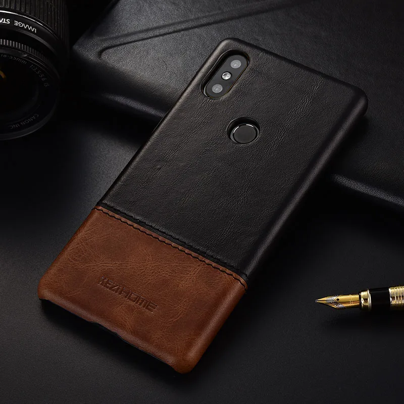 Для Xiaomi Mi Mix 2S Чехол Жесткий для задняя крышка тонкий из натуральной кожи с