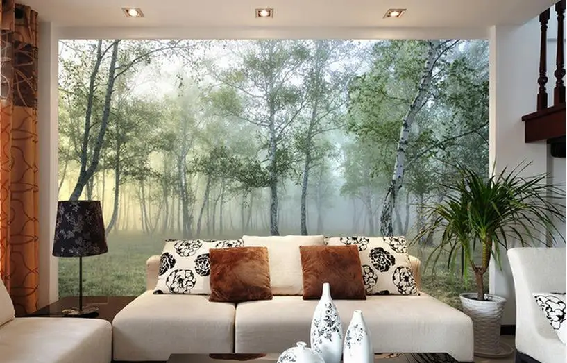 Современные кирпичные обои на заказ фантазия лес пейзаж 3D стены для дивана ТВ