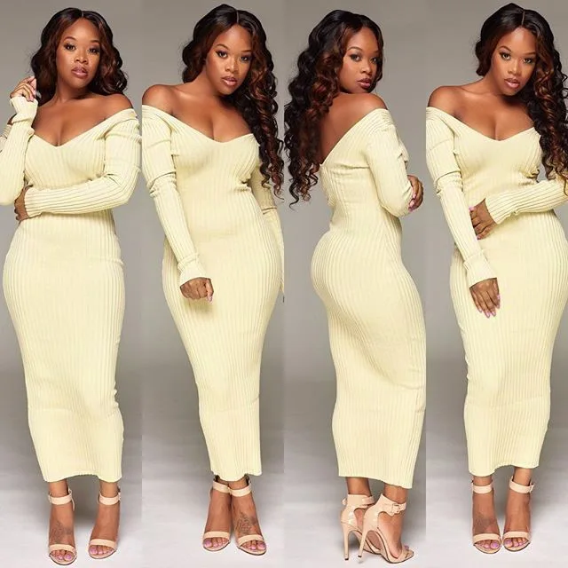 Новое Осеннее повседневное длинное платье сексуальное Глубокий v образный вырез