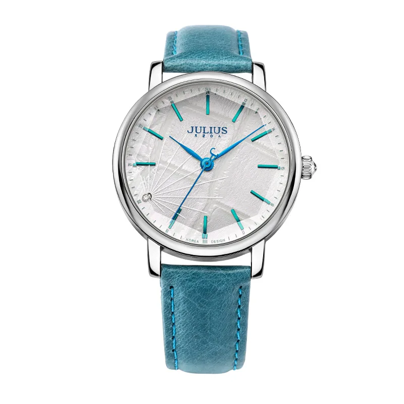 Blue JULIUS JA-888 женские стильные текстильные кварцевые часы с пауком женские модные повседневные наручные часы винтажные часы золотой дизайн Montre - Цвет: Blue