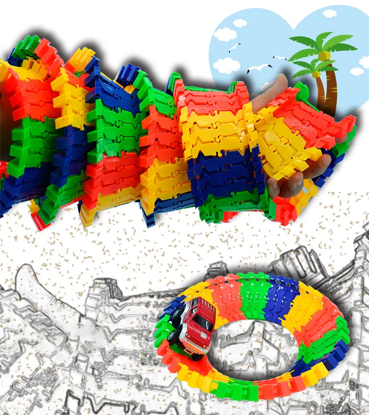 240 шт. гоночный трек + 2 автомобильный чудесный пандус изгиб гибкий Набор DIY