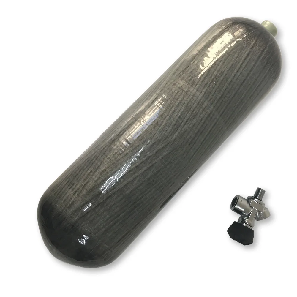 AC16831 модный 6.8л 300 бар 4500Psi мини-резервуар для дайвинга композитный баллон для дайвинга бак из углеродного волокна с клапаном прямая поставка